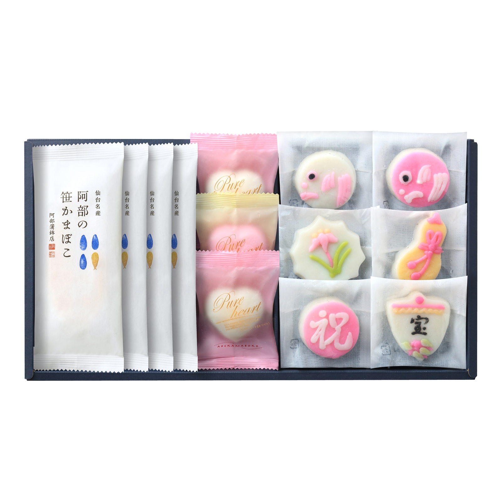 千代 歳時記 薫る花楓、季節限定【 MA-N 】阿部の笹かまぼこ・ピュアハート・福あわせ(細工かまぼこ)詰め合わせ