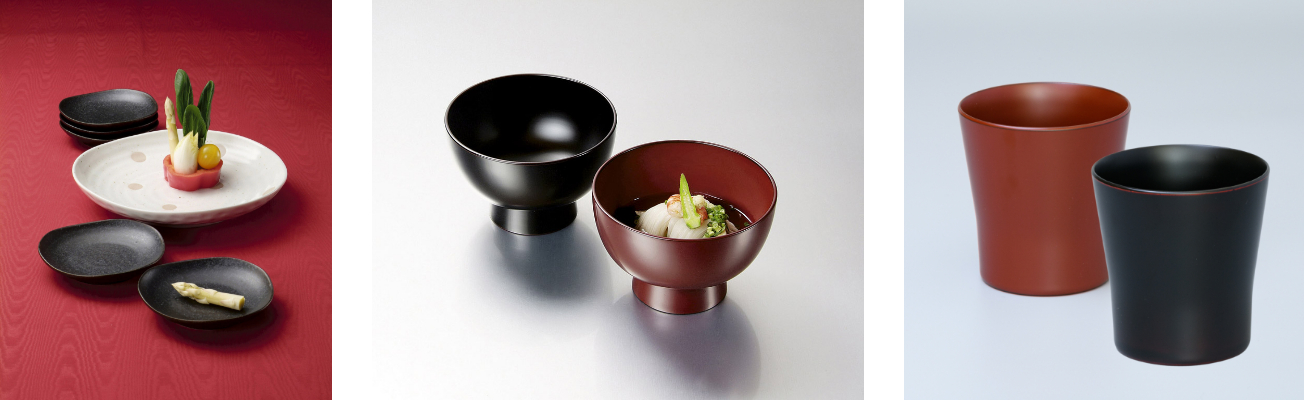 溜（たまり）色と白色デザイン