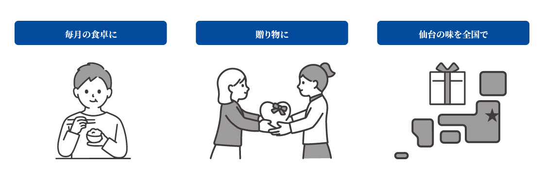 毎月の食卓に／贈り物に／仙台の味を全国で